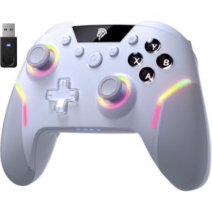 Manette Pc Sans Fil Avec Rgb/Hall Joystick D&eacute;clencheur, X20 Manette Switch Bluetooth Rechargeable Batterie 1000Mah, Manette T&eacute;l&eacute;phone Portable Pour Pc/Switch/Mobile Android/Ios/Steam - Neuf