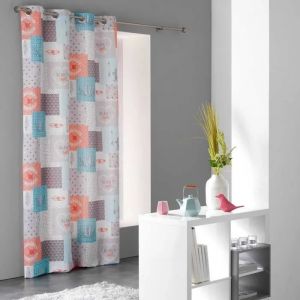 Rideau - Cdaffaires - 140 X 240 Cm - Microfibre Imprim&eacute;e - ?Illets - Style Scandinave - Neuf