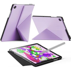 KALANKA-&Eacute;tui Coque pour Samsung Galaxy Tab A9+/ A9 Plus 11 Pouces 2023 - Book Cover Support Pliable avec Modes Paysage et Portrait avec Fonction Veille/r&eacute;veil Automatique (Lilas Violet) - Neuf