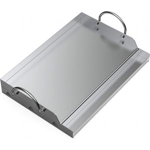 Ulteronixshop-Onlyfire 58.4 x 40.6 cm Plaque Plancha en Inox pour Barbecue &agrave; Gaz et Charbon, Plaque de Cuisson avec Poign&eacute;e, Plancha Universelle pour BBQ - Neuf
