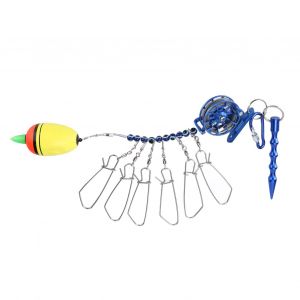 Boucle De Verrouillage De Peche Avec Moulinet En Acier Inoxydable Pour Poissons Vivants, Flotteurs De Ceinture, Corde De Peche, Bleu - Neuf