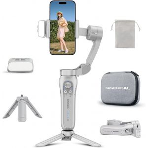 lbgwp60-Stabilisateur De Cardan À 3 Axes Pour Smartphone Avec Capteur De Suivi Ia Et Lumière De Remplis Magnétique, Cardan Pliable Et Portable Pour Iphone Et Android, Prend En Charge Une Rotation - Neuf