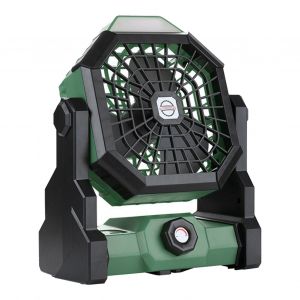 Ventilateur Rechargeable à Changement De Vitesse En Continu, Base Large, Fonction Led, MatéRiau Plastique à Faible Bruit, Ventilateurs à Batterie Portables Pour L'extéRieur, Noir, Vert - Neuf
