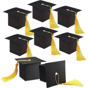 Nouveau produit,20 pièces Graduation Cap Cadeau Bonbons Sucre Boîte Décorations pour le remplissage Bonbons Sucre Chocolat Souvenir sur Graduation Fête Faveurs Décor Partie - Neuf