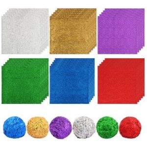 Letnerny-600pcs Emballages &Agrave; Bonbons En Feuille D'aluminium, Papier D'emballage De Chocolat En Aluminium, 10 X 10 Cm Chocolat Bonbons Wrapper, Pour Diy Anniversaire Party, P&acirc;ques, No&euml;l, 6 Couleurs - Neuf