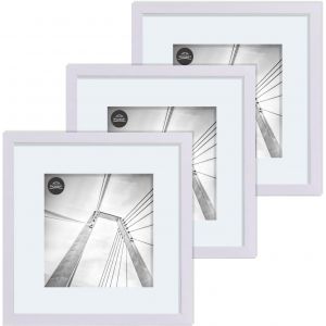 Cmwx-Lot De 3 Cadres Photo, 30 X 30 Cm, En Bois Mdf, Blancs, Carrés, Avec Verre Acrylique, Pour Images 20 X 20 Cm Avec Passe-Partout Ou 30 X 30 Cm, Sans Passe-Partout - Neuf