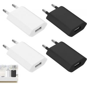 Senior-Chargeur 5v 1a, 4 Packs Pr Pour Iphone Adaptateur Secteur Universel, Pr Chargeur Pour Iphone Pour Phone, Pad, Samsung, Smartwatch, &Eacute;couteurs, Tablette[L447] - Neuf