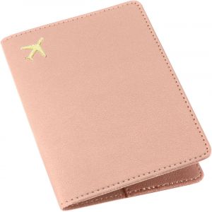 TRAHOO-PU Cuir Porte-Passeport Housse pour Femmes Hommes Cartes de cr&eacute;dit Cartes d`embarquement Porte-Passeport de Voyage&iquest;Rose&iquest; - Neuf