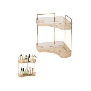 &Eacute;tag&egrave;re d'angle &agrave; 2 niveaux pour salle de bain, id&eacute;ale pour ranger les cosm&eacute;tiques - Neuf