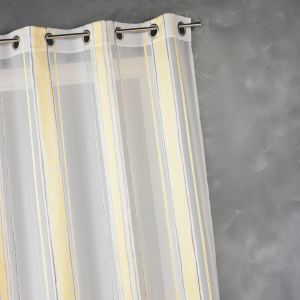 Voilage En Jacquard &Agrave; Fines Rayures Verticales - Neuf