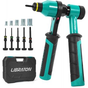 MEVRONISSHOP-Pince a Insert, Pince &agrave; Insert Filet&eacute;, Pince &agrave; &Eacute;crous &agrave; Cliquet Professionnel, Pince a Sertir avec 5 Mandrins M&eacute;triques, 5 &Eacute;crous de Buse, 50 Insert Filet&eacute;, &Eacute;tui, Pince Ecrou pour R&eacute;para - Neuf