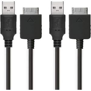 2X Câble USB Lecteur mp3 Data et Charge de 1m Compatible avec Sony Walkman NW-A55L NWZ-ZX2 NWZ-A15 A10 NWZ-A816 A818 NWZ-E858 NWZ-ZX1 ZX100 Walkman Connector vers USB A 2.0 Noir Fil en données - Neuf