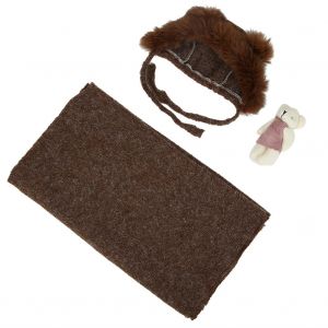 Accessoires De Photographie Pour Enfants Et Bebes, Ours, Lapin, Bonnet Tricote A La Main (Poupee En Tissu Avec Chapeau De Cafe) - Neuf