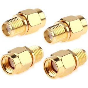 SMA Femelle à RP SMA Mâle Jack Adaptateur SMA Mâle à SMA Femelle Connecteur Coaxial Adaptateur pour WiFi Antenne Répéteurs Radio Signal Rallonge Câble (4 Pack) - Neuf
