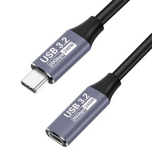JGD-2M C&acirc;ble Rallonge USB C, 240W C&acirc;ble USB C 3.2 Gen2 20 Gbps Cable USB C Charge Rapide, Vid&eacute;o 4K@60Hz, Extension usbc vers usbc pour iPhone 16/15 Pro Max, MacBook Pro/Air, iPad, Galaxy, Switch - Neuf