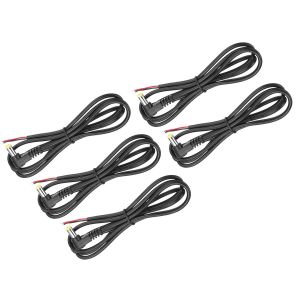 5Pcs Câble d'Extension d'Alimentation Remplacement 5,5mm x 2,1mm Angle Droit 90 Degrés Fiche Mâle DC vers Connecteur de Fil Nu Adaptateur pour Caméra de Surveillance DC, 1m - Neuf