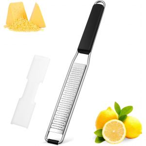 Râpe À Fromage En Acier Inoxydable, Zesteur Argenté Pour Agrumes, Parmesan, Gingembre, Chocolat, Avec Housse De Protection - Neuf