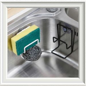 Évier de cuisine Porte-éponge Rangement de l'évierFiltre à eau et support pour salle de bain,convient pour ranger des éponges,des serviettes,etc.,2 pièces en noir,1 pièce en - Neuf
