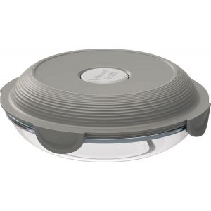 Picnik Assiette &Agrave; D&eacute;jeuner En Verre Avec Couvercle Etanche Bol Boite Alimentaire Compatible Micro-Ondes, Four Et Lave-Vaisselle 700 Ml Gris - Neuf