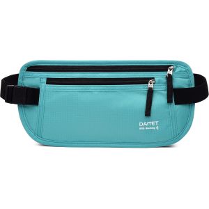 CAUC-Porte-monnaie u2013 Porte-passeport s&eacute;curis&eacute; cach&eacute; avec blocage RFID, vert menthe, One Size, Blocage RFID et largeur de la ceinture : 2,5 cm - Neuf