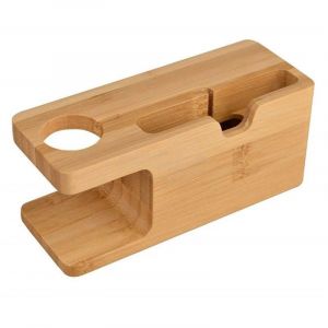 Station De Charge En Bois Pour T&eacute;l&eacute;phone Portable Base De Support De Charge En Bambou Compatible Pour Apple Watch - Neuf