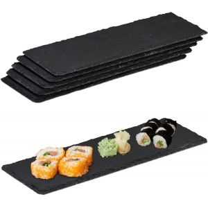 Checarzhn--No1-Assiette En Ardo , Lot De 6, Planches Longues En Ardo , Pour Servir Et Écrire, 30x10 Cm, Anthracite - Neuf
