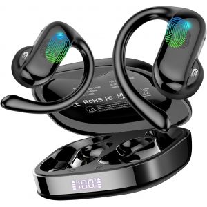 MEVRONISSHOP-Ecouteurs Bluetooth sans Fil, Open-Ear Sport &Eacute;couteur Bluetooth 5.4 HiFi St&eacute;r&eacute;o, 42H Oreillette sans Fil avec ENC Mic et &Eacute;cran LED, IPX7 Ecouteurs pour Course/Ciclismo/Fitness, iOS Andro - Neuf