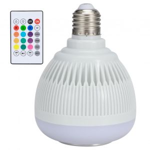 Hjlian Ampoule Led Rgb E26 12 W, Haut-Parleur Sans Fil Avec Telecommande 24 Touches, Pour Decoration De Bar, De Fete Et De Scene - Neuf