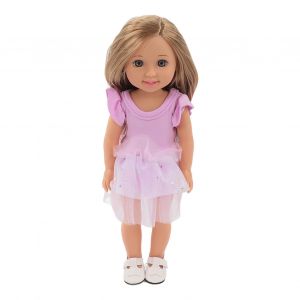 Poupee Articulee De 15 Pouces, Cheveux Longs, Mignonne, Simulee Avec De Grands Yeux, Robe Violette, Jouet Pour Enfants - Neuf
