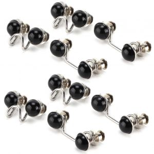 16 Pcs Bouton Pins R&eacute;utilisable Robuste Durable D&eacute;tachable Carte Fente Design Pratique Jean Boutonpetit Noir Perle - Neuf