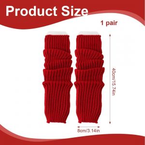 2 Pi&egrave;ces Jambi&egrave;res, Gu&ecirc;tres Femme, Gu&ecirc;tre Fluo Pour Les Costumes Des Ann&eacute;es 80-90 Pour Les F&ecirc;tes &Agrave; Th &Egrave;me, Le Carnaval Ou Pour No&euml;l Danser - Femmes Taille Unique(Rouge) - Neuf