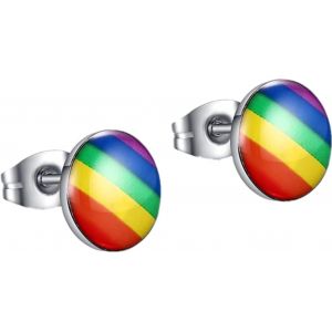 Kalanka-Boucles D'oreilles Pour Couple Homosexuel Arc-En-Ciel Simples &Agrave; La Mode Sans Oreilles Perc&eacute;es Cadeau La F&ecirc;te Des Amants Homosexuels - Neuf
