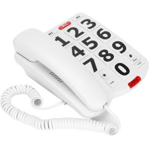 T&eacute;l&eacute;phone &Agrave; Gros Boutons, Ligne Fixe Avec Boutons De Lecture Pour T&eacute;l&eacute;phone Senior Filaire Facile &Agrave; Utiliser Et Sonneries Super Fortes. - Neuf