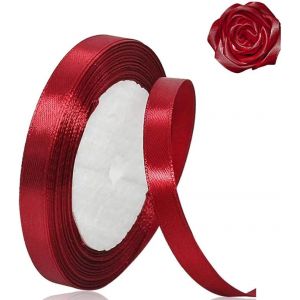 Ruban En Satin Bordeaux De 10 Mm Pour D&eacute;corations De F&ecirc;te De No&euml;l, Emballage Cadeau, Artisanat, F&ecirc;te De Mariage, No&euml;l, Noeuds Pour Cheveux, Bouquets Floraux, Anniversaires, F&ecirc;tes Pr&eacute;natales (Bordeaux) - Neuf