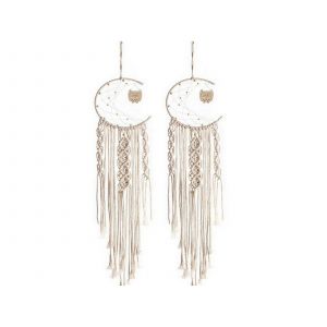 Attrape-r&ecirc;ves hibou en macram&eacute; tiss&eacute; &agrave; la main, lot de 2 - Neuf