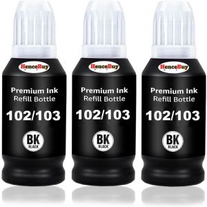 Encre 102 104 Noir Compatible pour Epson 104 pour Epson 102 Bouteille d'encre EcoTank ET-2870 ET-2820 ET-2850 ET-2856 ET-2810 ET-2826 ET-3850 ET-4850 ET-4856 ET-2750 ET-2720 ET-2710 ET-2711 - Neuf