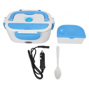 HJLIAN Boite a lunch chauffante 1,5 L 40 W avec prise allume-cigare en PP de qualite alimentaire, boite a lunch electrique pour la maison, le bureau et les voyages, bleu - Neuf