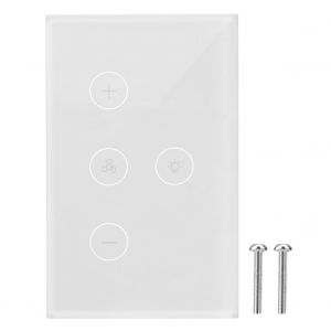 Controleur de ventilateur de plafond intelligent WiFi, interrupteur mural tactile, prise americaine AC100V-240V - Neuf