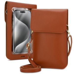 Cadorabo Etui pour téléphone portable compatible avec Huawei P SMART PRO-petit sac à main avec compartiment et fenêtre, sac à bandoulière pour P SMART PRO, 2 compartiments, similicuir, Femme, MARRON - Neuf