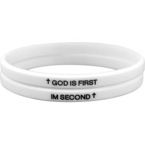 Eryi-2pcs Dieu Est Le Premier Bracelet, Silicone Élastique Chrétien Inspirant Avec Versets Bibliques Bijoux Cadeaux Pour Hommes Et Femmes - Neuf