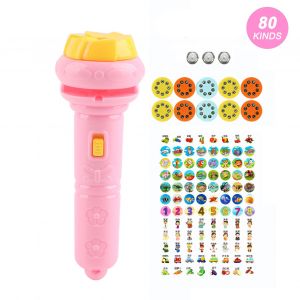 Projecteur Pour Enfants, Lampe Torche, Differents Motifs D'animaux, Jouet Educatif Scientifique, Rose (80 Motifs) - Neuf