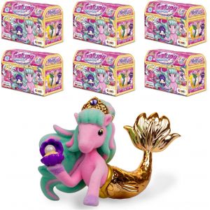 SANSH-CRAZE Licorne Jouet TRESOR DES SIRÈNES Pack de 6 Figurine Licorne avec queue de sirène Jouet Licorne à collectionner 6 Figurines + coffre au trésor 40676 - Neuf