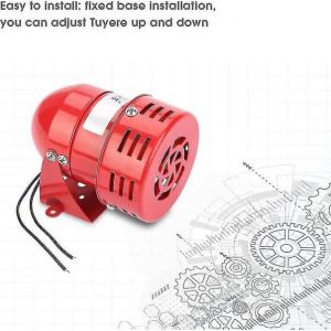 Mini-sirène métallique rouge 120 dB - MS-190 | Alarme filaire haute performance pour la sécurité des maisons, des bureaux et des espaces publics - Neuf