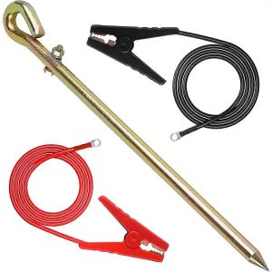 Tige De Mise À La Terre De Clôture Électrique,Connecter L'électrificateur Et Le Chargeur De Clôture Électrique Solaire,Adapté Pour Les Génér - Neuf