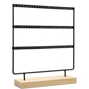 Ruby - Organisateur De Bijoux, Présentoir De Boucles D'oreilles En Bois Et Métal, Boîte À Bijoux Vintage, Organisateur De Bijoux, Boucles D'oreilles De Bijoutier 22,5 X 20,5 Cm - Neuf