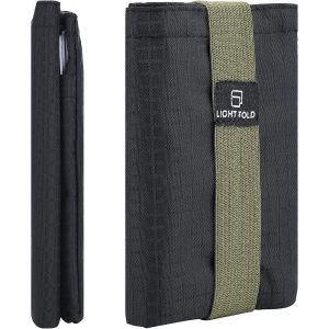 Portefeuille Homme Pour 12 Porte Carte Bancaire Et Billet - Ultra Mince Porte Feuille Slim En Tissu Nylon - Rfid Blocage Porte Carte Bancaire Anti Piratage - Bande &Eacute;lastique - Neuf