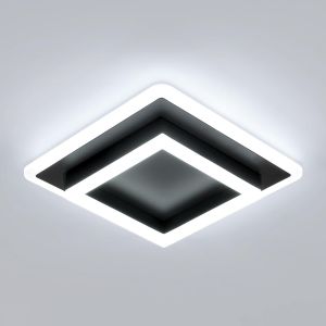 Subzonal-Plafonnier Led, 30 W 3600 Lm Lampe De Plafond Moderne, Noir Carr&eacute; Luminaire Plafonnier Led Pour Chambre &Agrave; Coucher, Salon, Couloir, Salle D'&eacute;tude, 6500 K Lumi&egrave;re Blanche Froide - Neuf