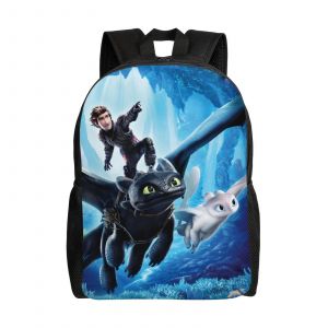 Sac à dos Krokmou pour enfants, résistant à l'eau, motif Comment dresser votre dragon, cartable de voyage, randonnée, camping, Daypa-XTYD342 - Neuf