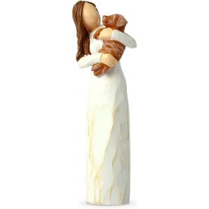 Ershi-Figurine D'ange De Chien, Cadeaux Souvenirs Pour Femmes, Mémorial De L'amitié Ange, Chien Tenant Le Chien, Sculpté À La Main[5464] - Neuf