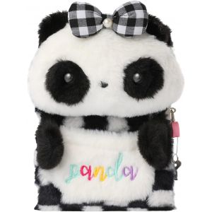 Agenda Panda Pour Filles Avec Serrure Et Clés,Carnet En Peluche Panda De 160 Pages Pour Écrire Et Dessiner,Cadeau D'anniversaire Pour Les Étudiants,Les Adolescents Et Les Enfants - Neuf